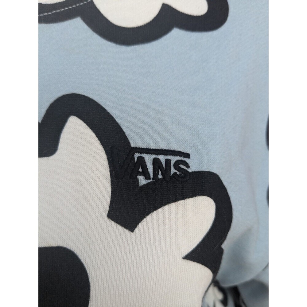 Vans Blue Daisy crop sweatshirt with tie waistband XS Skater Preppy - Picture 4 of 6